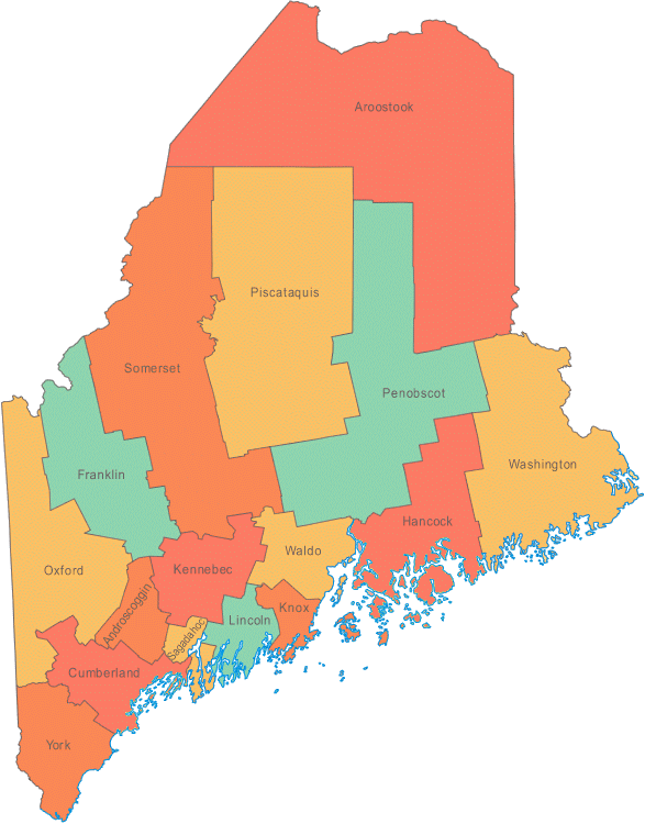 maine-county-map | Red Door Title, L.L.C. | Title Insurance NH, ME